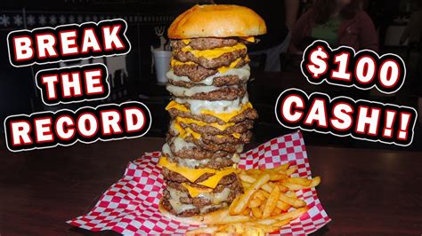 Fully Stacked Burger Challenge Record In Shreveport Louisiana Youtube