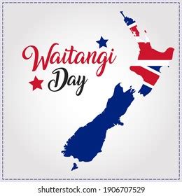 Waitangi Day New Zealand Map Stock Illustration 1906707529 | Shutterstock