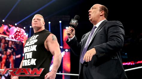 Paul Heyman And Brock Lesnar Address The End Of The Streak Raw April