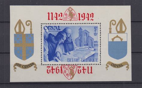 België 1942 Orval OBP BL 20A met rode gotische opdruk en