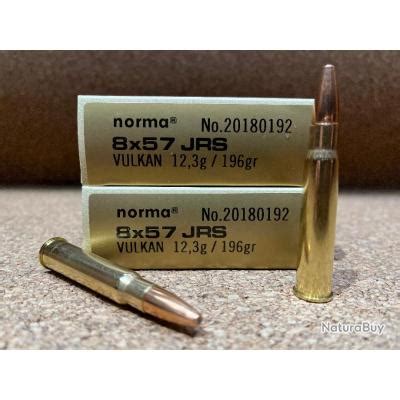 LOT DE 2 BOITES DE MUNITIONS NORMA 8X57 JRS VULKAN 12 7GR Balles