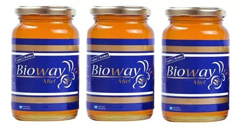 Frasco Miel Liquid Pura De Abejas 100 Bioway Pote 450 Gr X3