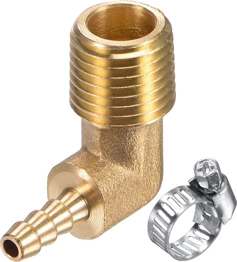 Meccanixity Brass Hose Barb Fitting Elbow 3 16 X 1 4npt Male Thread Right Angle Pipe Connector