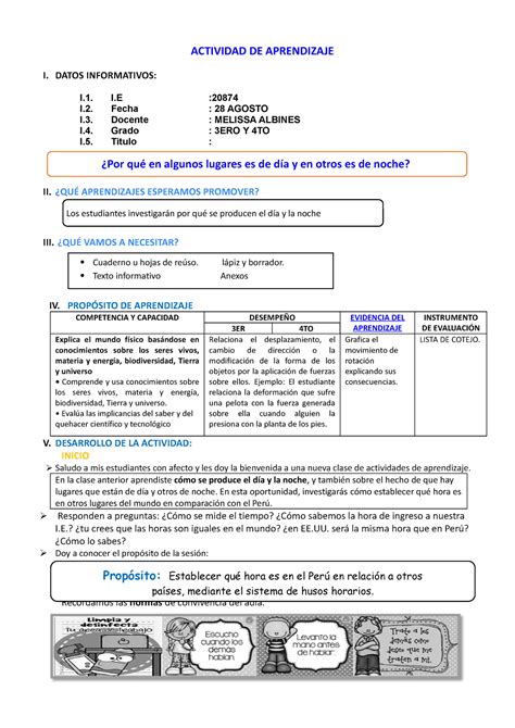 D2 A3 Sesion CT Por qué en algunos lugares es de día y en otros es de