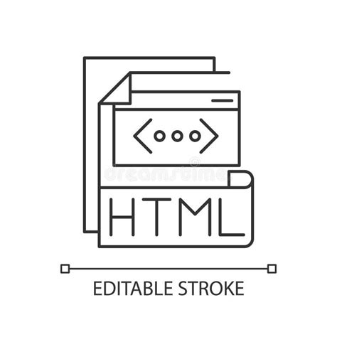 Icono Lineal Perfecto Para P Xel De Archivo Html Ilustraci N Del Vector