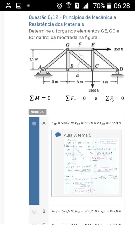 Prova Objetiva Princípios De Mecânica E Resistência Dos 2018