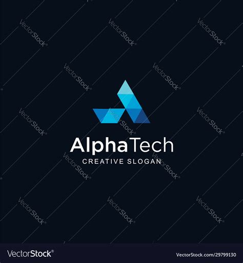 Letter A Tech Logo Design Royalty Free Vector Image