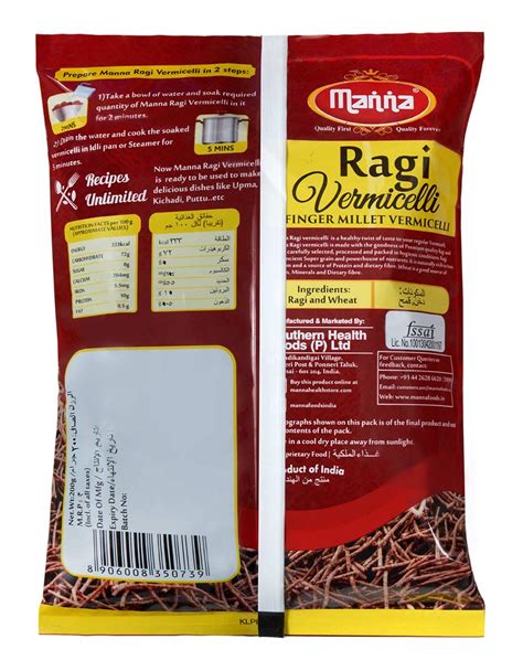 Manna Ragi Vermicelli Noodles Sevai Kg G X Packs Zero