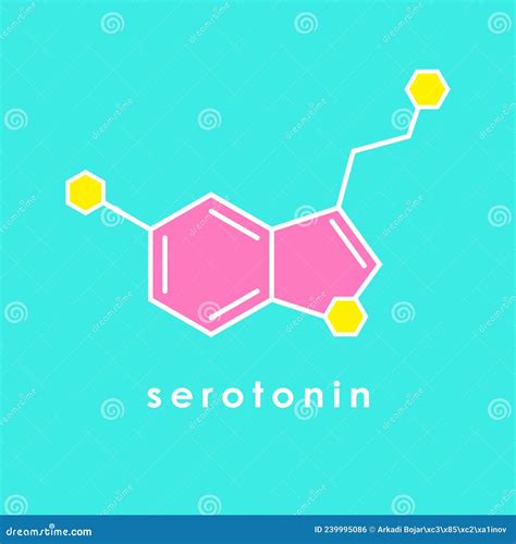 Serotonin Molecule 3d Molecular Structure Ball And Stick Model