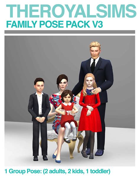 THEROYALSIMS Family Pose Pack V3 | The Royal Sims | Sims 4 family, The ...