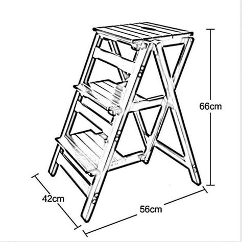 Escabeau Pliable Tabouret échelle Bois Massif Multifonction Plaque