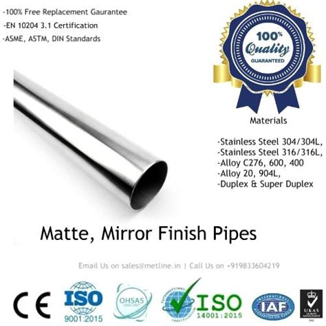 Mirror Matte Polished SS 304 Pipes Tubes Top SS 304 Pipes Suppliers