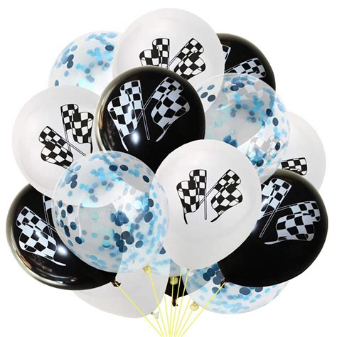 Buy Vvv Pieces Checkered Racing Car Balloons Latex Balloons Racing