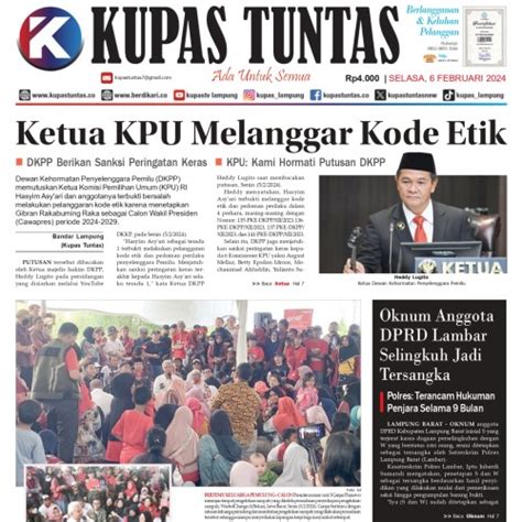 Kupas Tuntas Surat Kabar Harian Kupas Tuntas Edisi Selasa 06