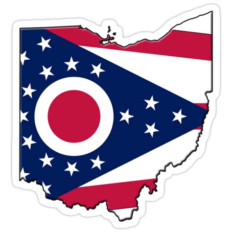 "Ohio State Flag & Outline" Stickers by Davedinho | Redbubble