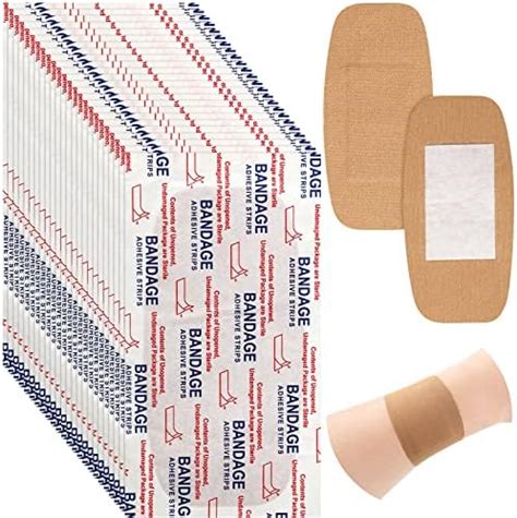 Sinmoe 100 Pcs Large Bandages Big Flexible Adhesive Bandages Wound Care Latex Free