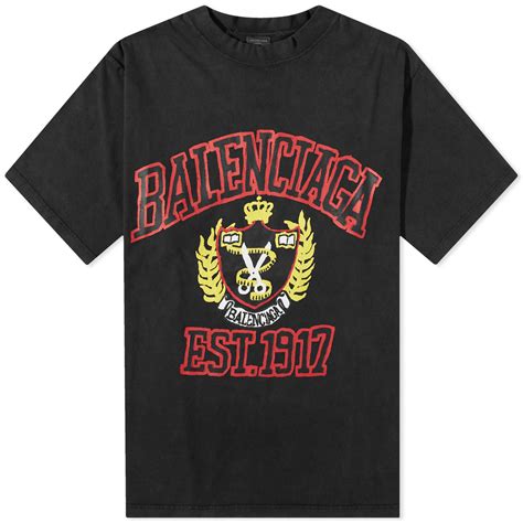 Balenciaga College T Shirt Washed Black End Cn