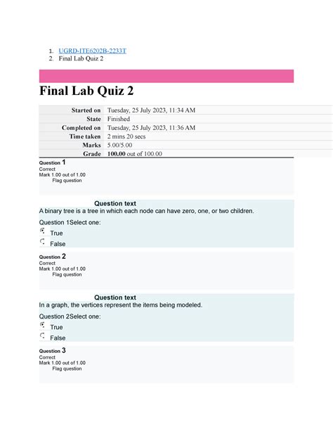 Ugrd Ite B Data Structure And Algorithms Final Lab Quiz Ugrd