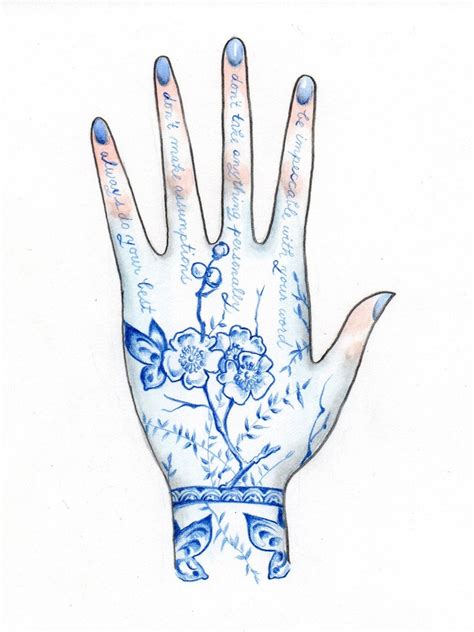 Hand Tattoo: Four Agreements Mini Art Print by Marybel | Etsy