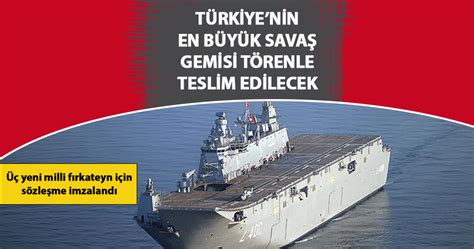 Türkiyenin en büyük savaş gemisi TCG Anadolu teslim ediliyor