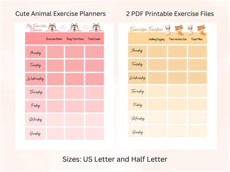 Exercise Tracker, Walking Planner Printable, Time Management Planner ...