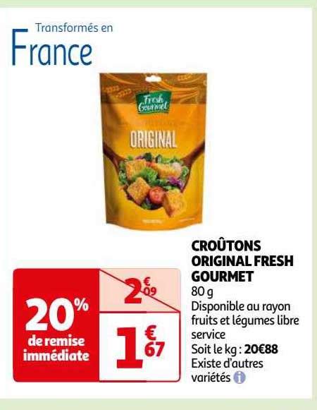 Promo Croûtons Original Fresh Gourmet Chez Auchan Icataloguefr