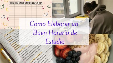 Como Elaborar Un Buen Horario De Estudio Youtube