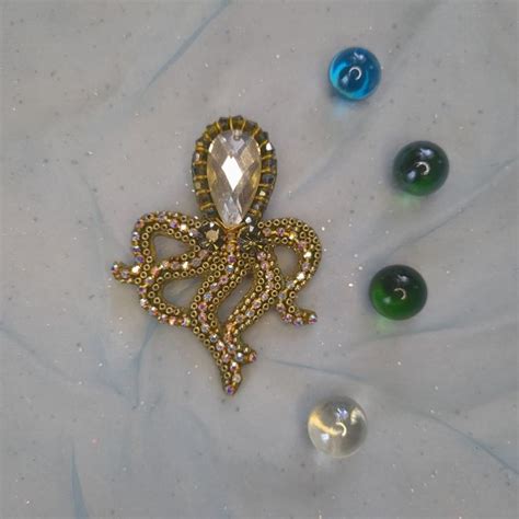 Осьминог | Бисер, Брошь, Осьминог