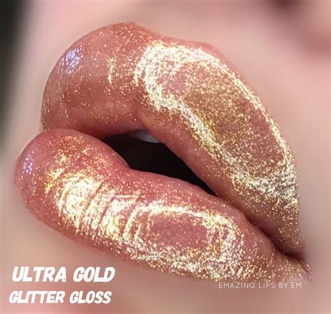 Ultra Gold Glitter Gloss Lipsense By Senegence Lip Graphic Glitter