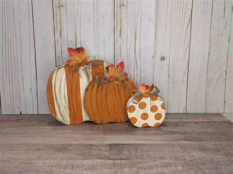 Wooden Pumpkins Rustic Fall Decor Autumn Rustic - Etsy