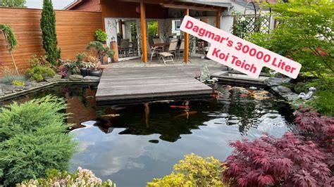 Dagmars 30000 Liter Koi Teich mit sehr schöner Gartengestaltung YouTube