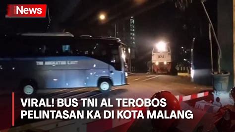 Bus TNI AL Nekat Terobos Perlintasan Kereta Api TNI AL Tidak Ada