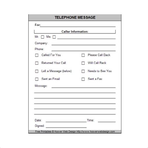 Free 14 Sample Phone Message Templates In Pdf Ms Word Excel