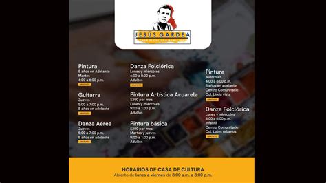 Conoce Los Horarios De Los Talleres Que Se Imparten En La Casa De Cultura