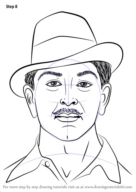 Learn How To Draw Bhagat Singh Famous People Step By Step Drawing