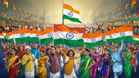 Un Grupo De Personas Sosteniendo Banderas Que Dicen India Foto Premium