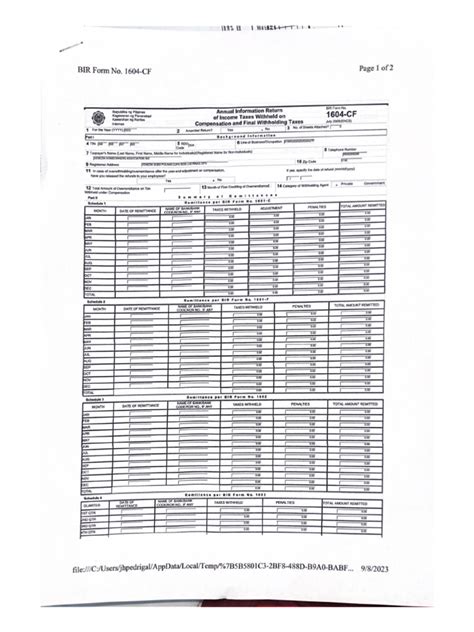 Bir Form No 1604 Cf Pdf