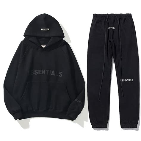 Essentials Fear Of God Oversized Tracksuit Black Order Now