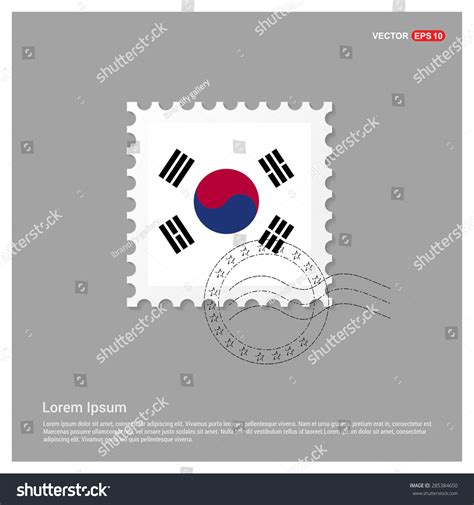 South Korea Flag Postage Stamp On White Background Vector Illustration 285384650 Shutterstock