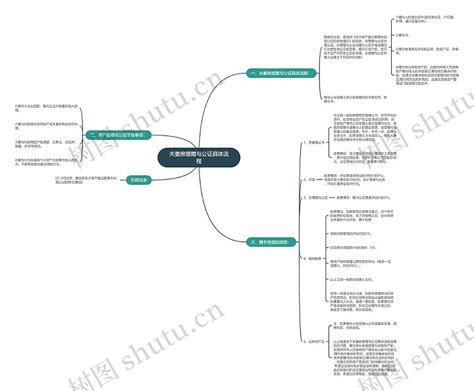 夫妻房屋赠与公证具体流程思维导图编号p8761761 Treemind树图