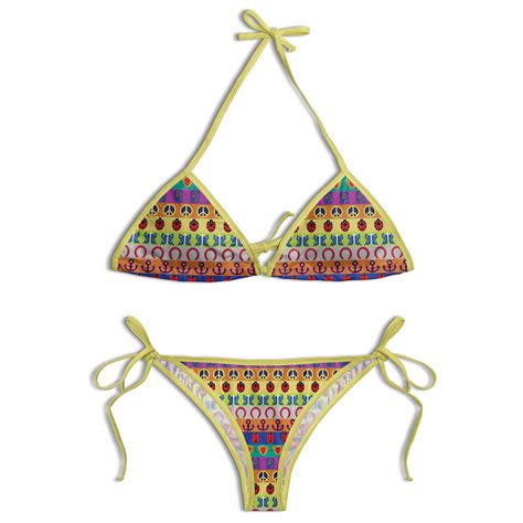 All Symbols Pattern Jojo S Bizarre Adventure String Bikini For Women