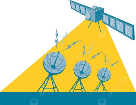 Arte De Ilustra O De Sat Lite Retr De Antena Parab Lica Vetor Png