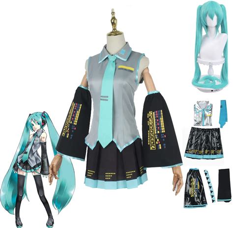 Sanyisan Women Hatsune Miku Cosplay Costume Anime Dress Suits Halloween