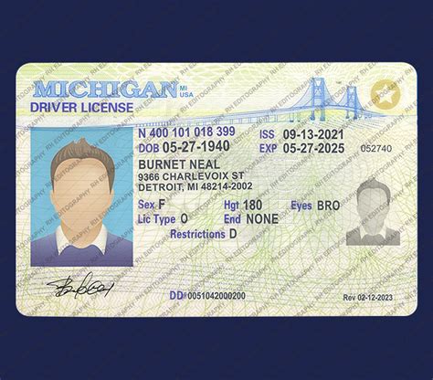 Michigan Driving License Psd Template Rh Editography