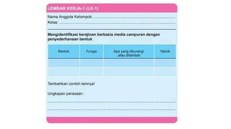 Kunci Jawaban Prakarya Kelas 9 Halaman 11 Semester 2 Bab 1 Lembar