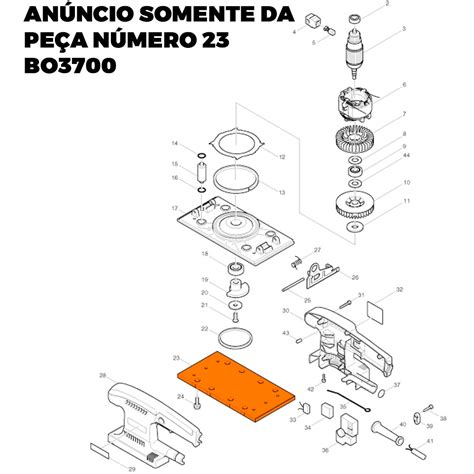 Base P/ Lixadeira Orbital Bo3700 Makita 140441-9MAKITA