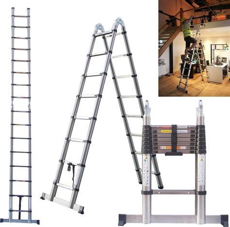 M Telescopic Ladders En Standards With Stabiliser M M A