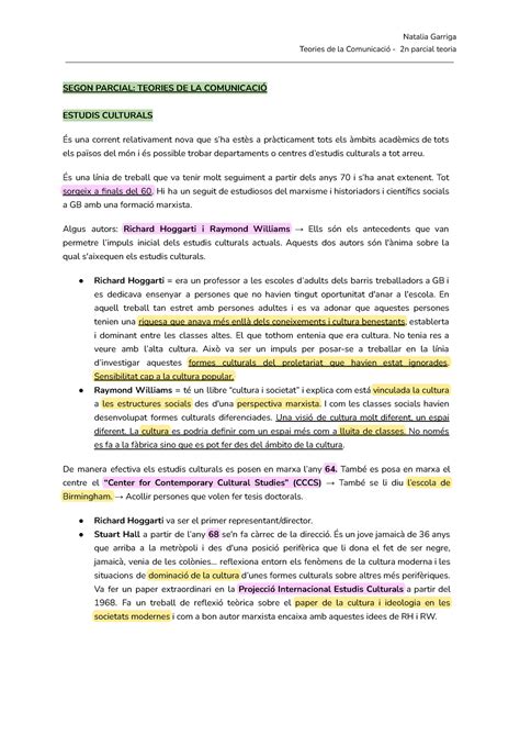 Teoria 2a PART Apunts Teories de la Comunicació 2n parcial