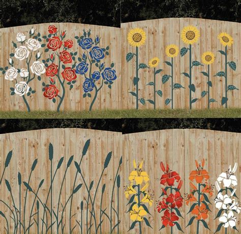 Paint Your Fence With Large Flower Stencils By Cutting Edge Stencils