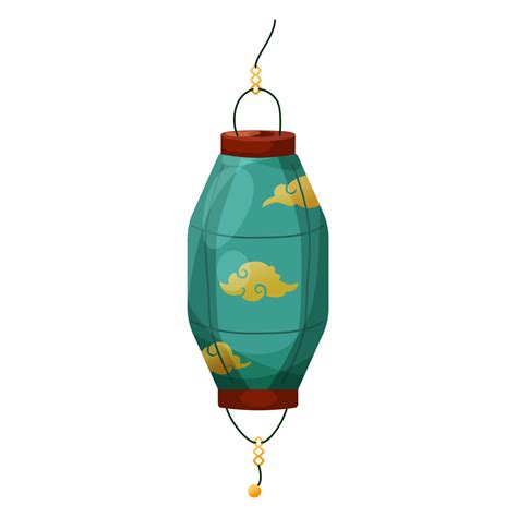 Illustration of turquoise Chinese Lantern with an ornament. Symbol of ...